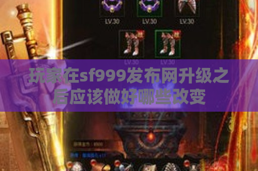 玩家在sf999发布网升级之后应该做好哪些改变