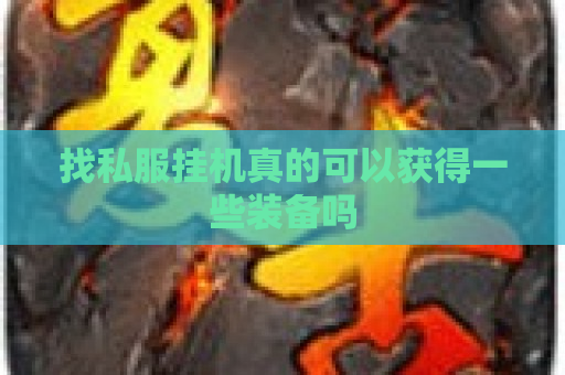 找私服挂机真的可以获得一些装备吗